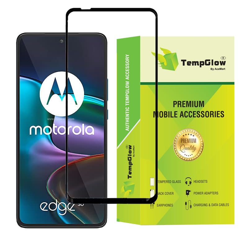 Image of Screen Protector for Motorola Moto Edge 30 5G (Black) Tempered Glass Edge-to-Edge 6D Screen Guard With Installation Kit