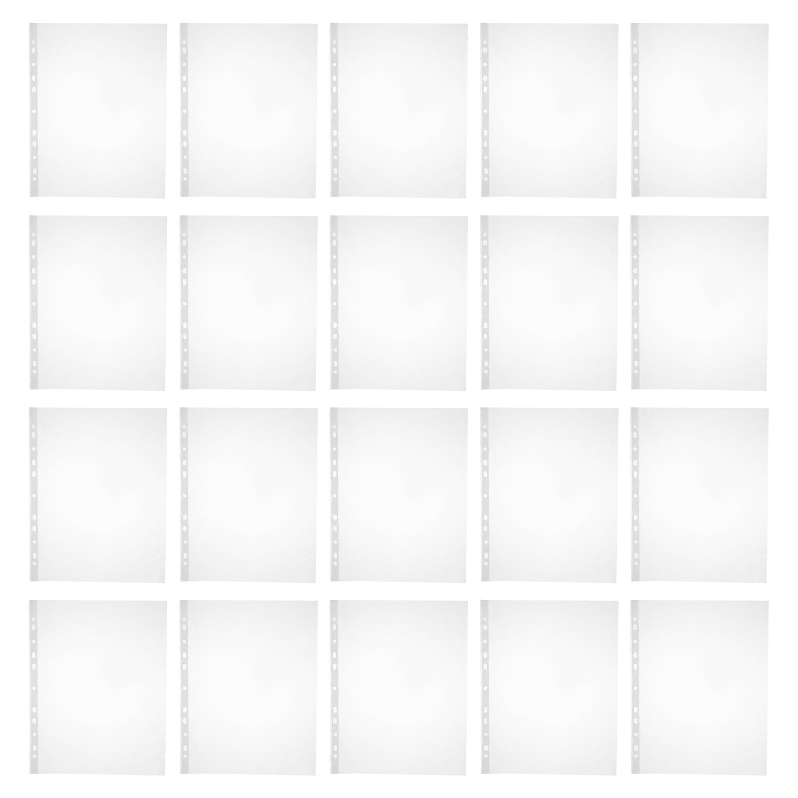 GALPADA 300 Pièces Pochettes Perforées Transparentes 11 Trous A4 en Polyéthylène Étanche Ouverture Haut, pour Dossiers de Bureau et Réunions Professionnelles