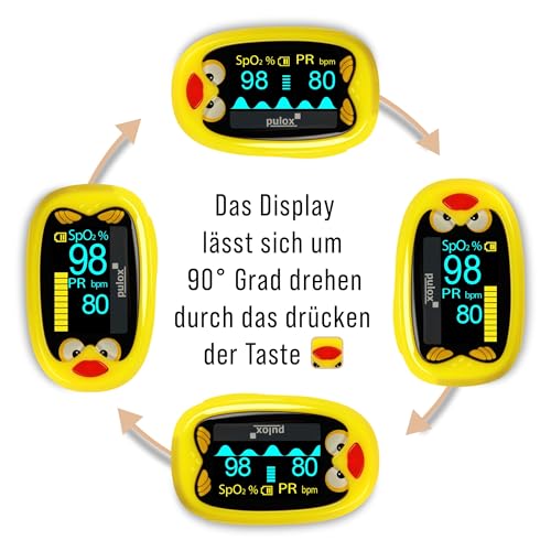 Pulox PO-210B Kinderpulsoximeter - Akkubetriebenes Finger-Pulsoximeter für Kinder und Kleinkinder