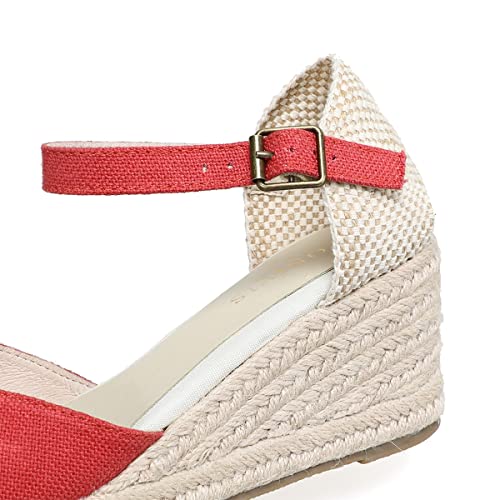 Image of Women's Espadrille Wedge Sandals Closed Toe Lace-Up Shoes