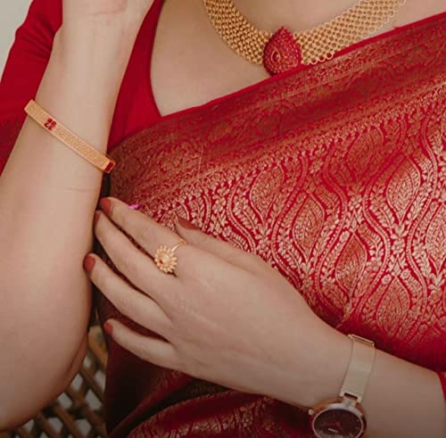 Image of Flosive Women's Present Banarasi Soft Lichi Silk Saree Beautiful Jacquard Rich Pallu Design Work Zari Woven Kanjivaram Silk Style Saree With Soft Lichi Silk Blouse Piece Ayn Royal Mix