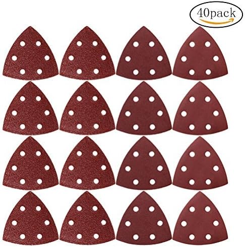 Color Scissor 40 Pieces Detail Sander Sandpaper, Self Adhesive Sanding