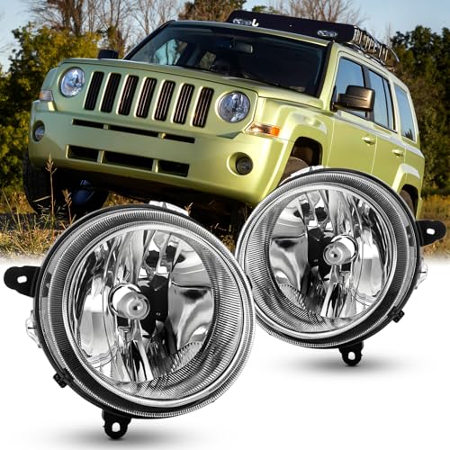 Aresparts 2PCS Headlights Assembly For 2007-2017 Jeep Patriot(MK74)/2007-2010 Jeep Compass(MK49) Replacement Halogen Headlamps Driver and Passenger Side