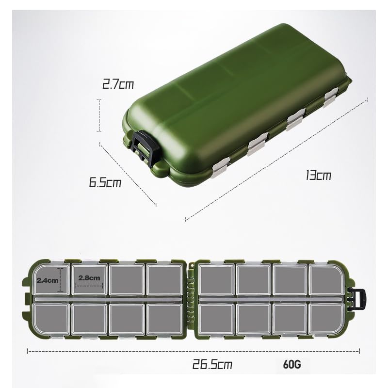 Set de 2 cajas para almacenamiento de accesorios de pesca miniatura 2
