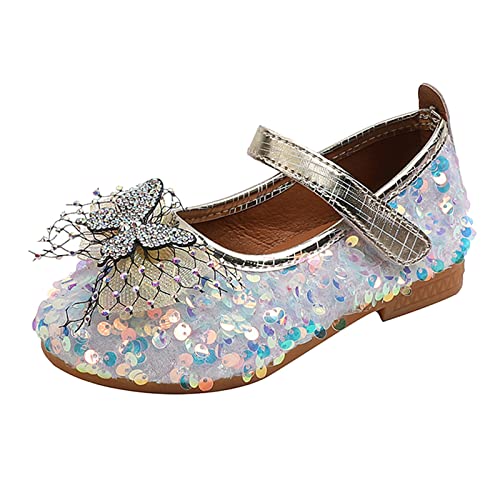 EnJoCho Baby Casual Shoes Summer Autumn Fashion Cute Girls Casual Shoes Colorful Sequins Shiny Rhinestone (White, 5-5.5 Years)