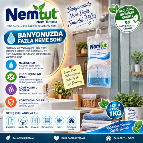 Nem Toplayıcı ve Rutubet Giderici Kötü Koku Küf ve Korozyon Önleyici 2 Kutu 4 Paket 2 KG