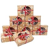 HOHE QUALITÄT KEKS VERPACKUNG - Diese Weihnachtsgeschenkboxen bestehen aus hochwertigem Kraftpapier, das langlebig und umweltfreundlich, faltbar und robust ist und sich ideal für Festtagsleckereien, Kekse, Kuchen, Macaron, Muffins, Snacks, Süßigkeiten und Weihnachtsgeschenke eignet!