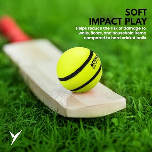 Image of jaspo Activo Air Core Indoor Cricket Ball |PU Material |Hollow Aircore Design |Soft Impact Play | 75g Lightweight |Safe for Indoor Cricket |Non-Toxic Build |Comfortable Grip |Durable & Kids-Friendly