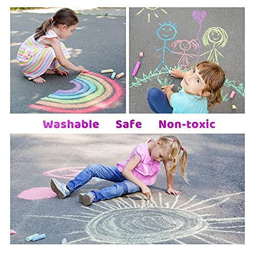 JOYIN 150 Pcs Sidewalk Chalk Set in 30 Packs, 5 Colors, Giant Box Non-Toxic Jumbo Washable Chalk for Outdoor Art Play, Painting on Chalkboard, Kitchen, Blackboard, Playground, Outdoor by JOYIN - Image 8
