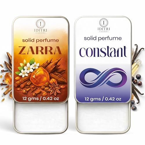Image of Solid Perfume |zarra&Constant Alcohol Free Wax Perfume Balm, Long Lasting | Pocket Tin 12g, Pack Of 2| Non Greasy Smooth Glide, Travel Friendly Men And Women