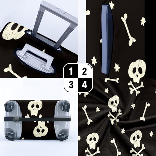Travel Luggage Cover Suitcase Protector Scratch-Resistant Fit Not Included Suitcase Halloween Skull XL-30-32in4