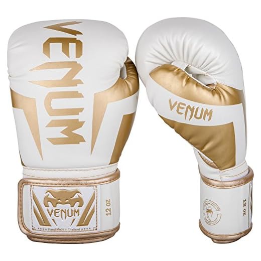 Venum Boxing Gloves Elite Boxhandschuhe, Weiss/Gold, 14oz