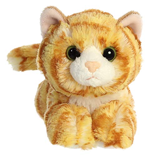 aurora adorable mini flopsie ginger cat stuffed animal - playful ease - timeless companions - orange 8 inches