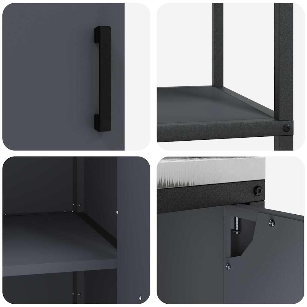 vidaXL Set di Stoccaggio per Cucina HATTEM 2 pz Antracite