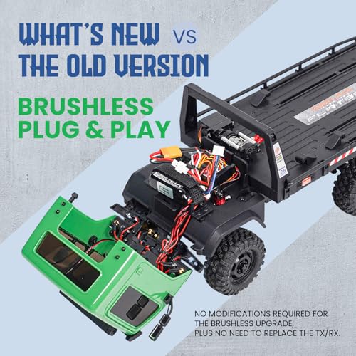 Image of HOBBYPLUS ARKTOS 6x6 V1.5 CR18P Rock Crawler RTR All Terrain - Remote Control Car, Rock Crawler 1 /18 Scale 6WD 2 Speed Transmission Off Road for Adults, RC Hobbyists (Green)