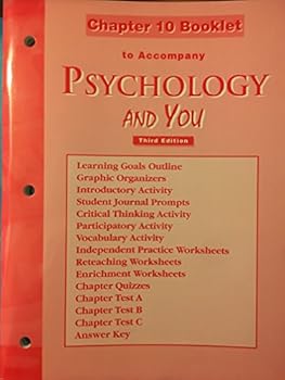 Paperback Psychology and You (3rd Edition): Chapter 10 Booklet Book