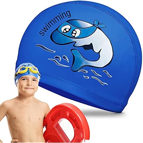 SOL Blue Swimming Cap for Kids 6-14 Cover