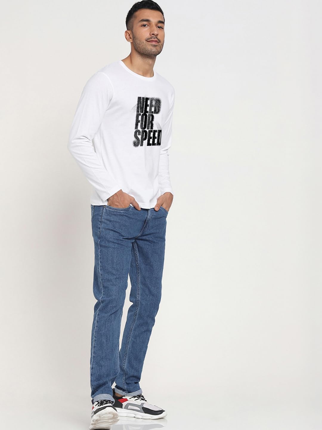 Bewakoof Streetwear - Maglietta da uomo, 100% cotone, con stampa grafica, vestibilità normale, scollo rotondo, in cotone, abbigliamento casual