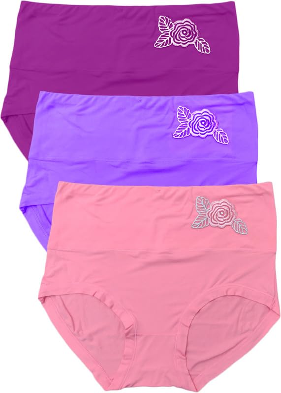 dressably Women’s High Waisted Soft Hipster Panties – Stretchable Maternity & Postpartum Underwear, C-Section Friendly, Full Back Coverage, Breathable Cotton (Pack of 3)-picture-40