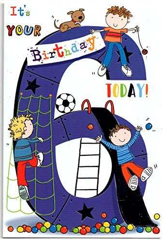 Födelsedagskort för barn för sex (6) år gammal pojke u2013 hälsningar 