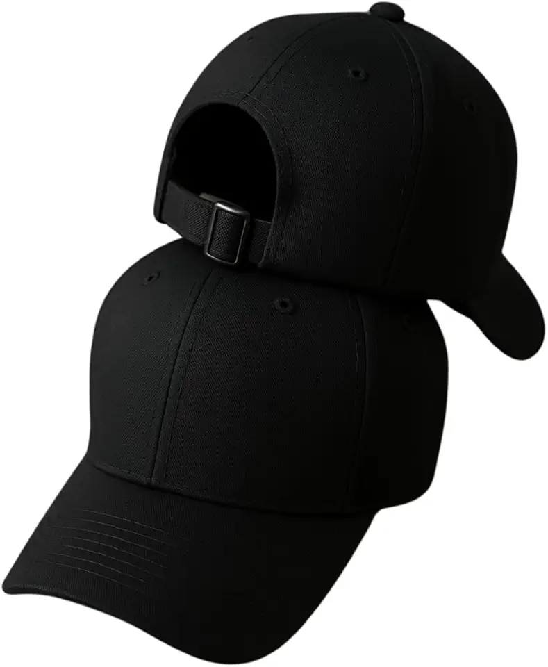 Boné Liso Preto Basico Ajustavel de Fitão Masculino Feminino Aba Curva Strapback