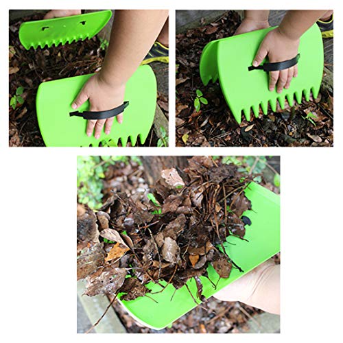 Leaf Scoop 1 Pair Leaf Hand Rakes Leaves Collector Plastic Garden Scoop For Picking Up Leaves,Grass Clippings And Garbage (Light Green) #TOP4