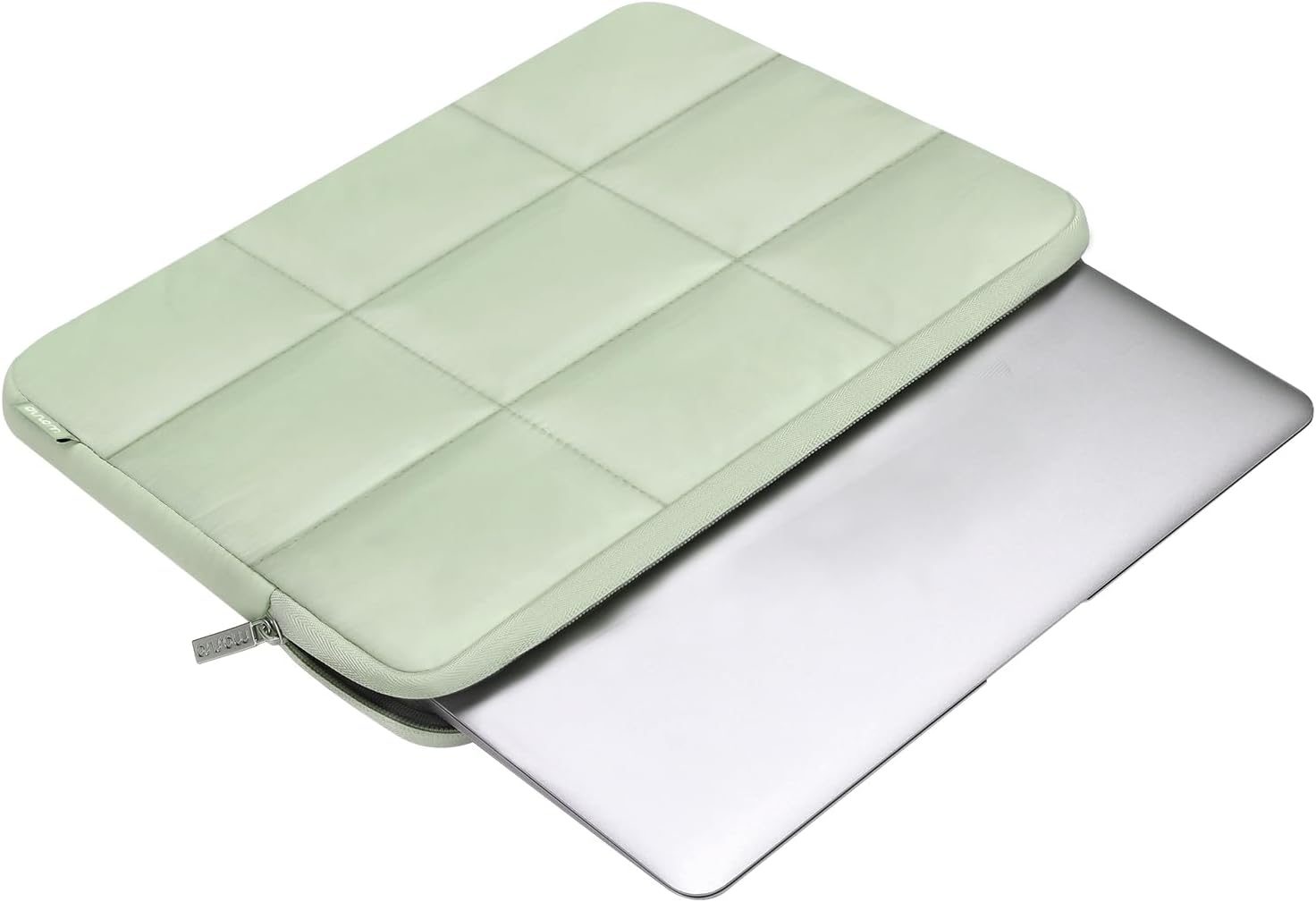 MOSISO Laptop Case 16 inch, 15-15.6 inch Puffy Laptop Sleeve Compatible with MacBook Pro 16 M4 M3 M2 M1,HP Acer Dell Lenovo ASUS Notebook, Rectangle Quilted Puffer Computer Bag for Women, Sage Green - Image 2