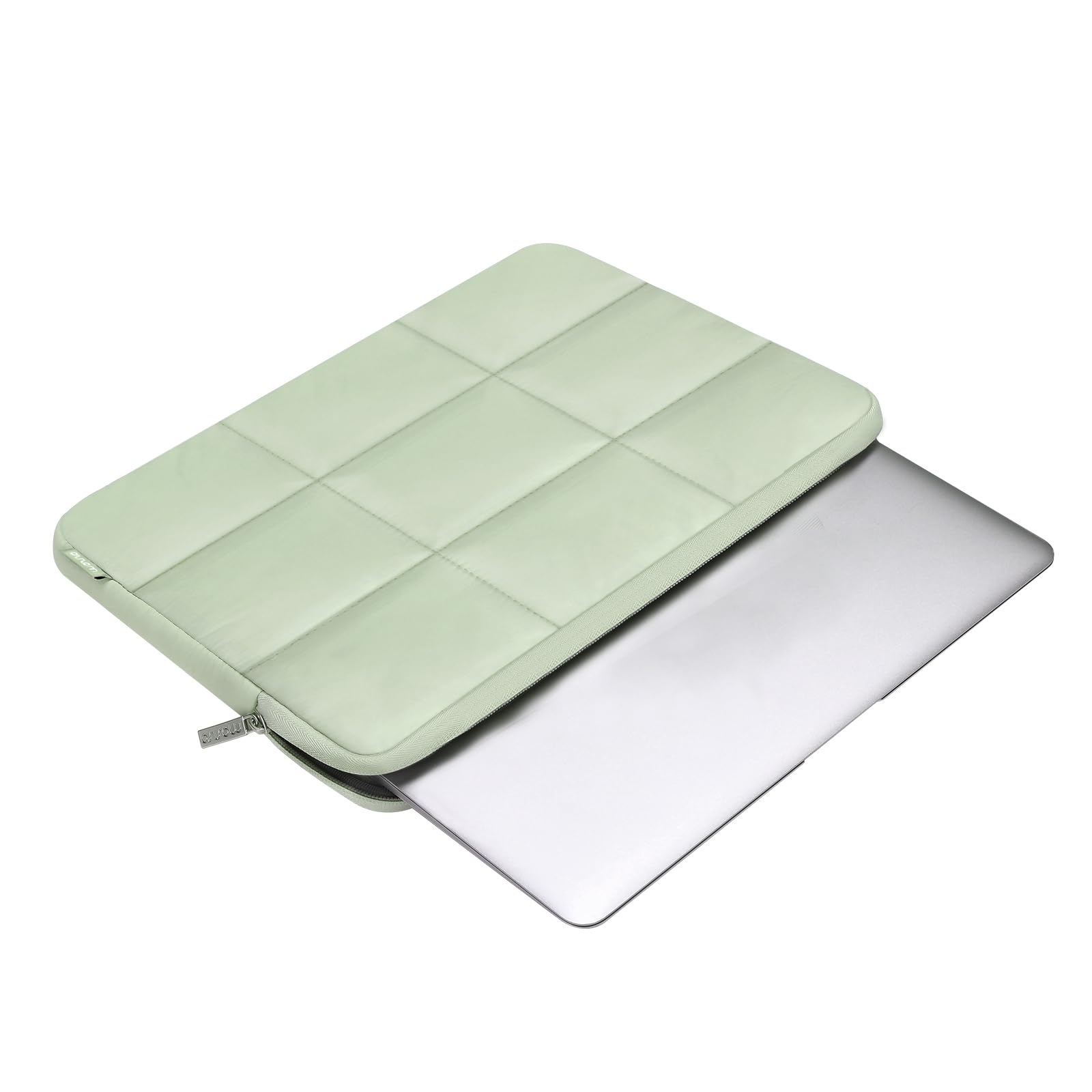 MOSISO Puffy Laptop Sleeve 13-14 Inch - Grid Quilted Puffer Bag With Side Handle