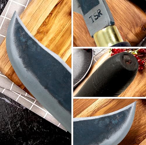 Image of QATHAAL Brand Meat and Fish Cutter Cleaver Chopping Knife Chef Butcher Multipurpose Use for Home Kitchen and Restaurant /Wooden Handle Iron Chef Knife