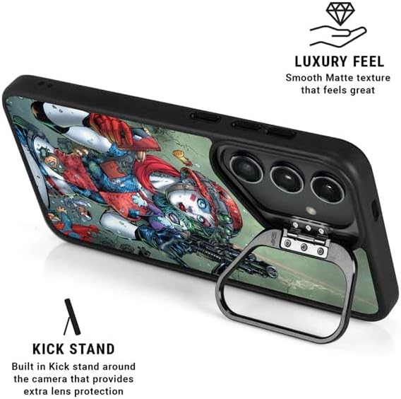 Skinit Kickstand Phone Case Compatible with Galaxy S25 - Officially Licensed DC Comics Harley Quinn Little Black Book Cover#47 New 52 Art by Jim Lee Design