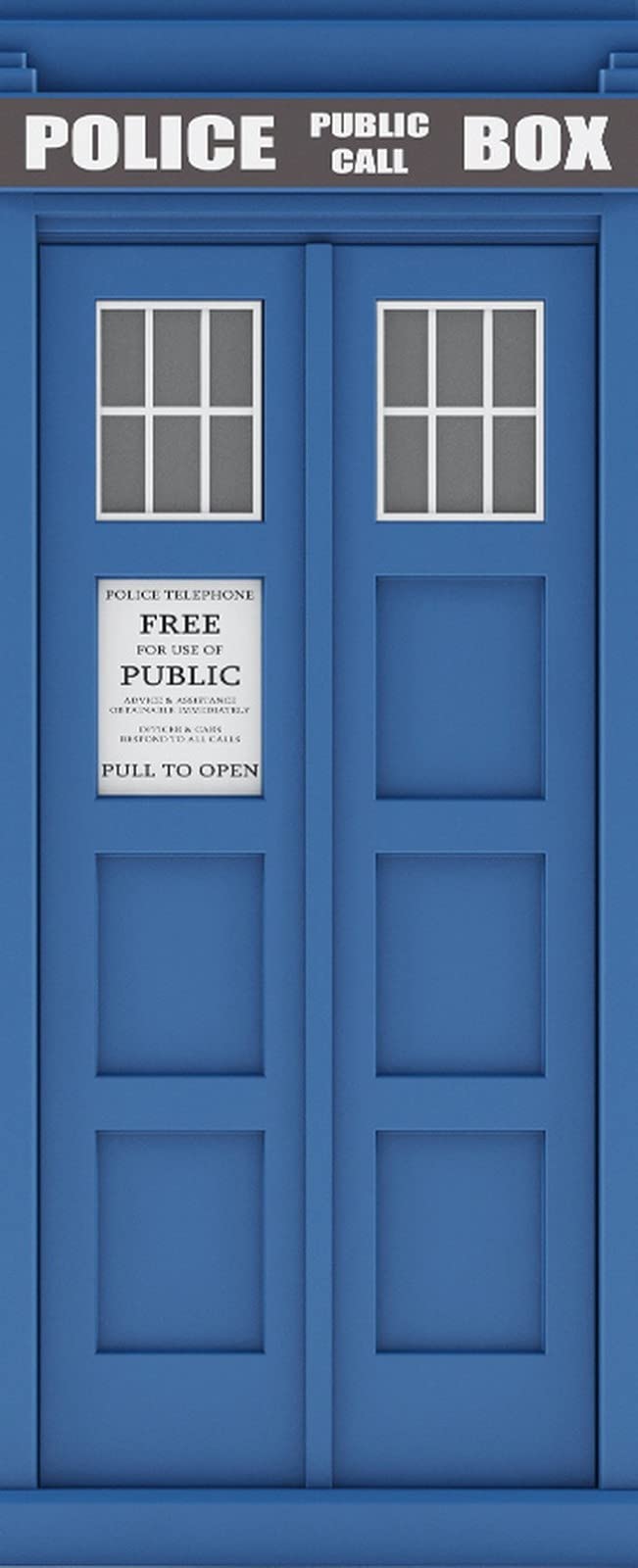 A.Monamour 3D Door Stickers for Interior Doors Police Box in Blue Color Vinyl Waterproof Self Adhesive Door Mural Decals for Bedroom Office Bathroom 90 x 200 cm
