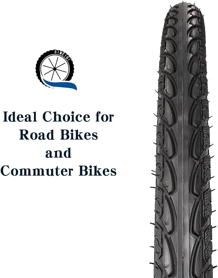 SIMEIQI 2 Pack 700X35C Bike Tire with 2 Presta Inner Tubes 2 Levers Reflective Wall Foldable Bicycle Tires (2 Tires 2 Tubes 2 Levers)