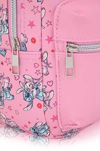 Image of Disney Lilo and Stitch Backpack for Women, Men, Boys, Girls, Unisex | Cute PU Leather 10 inch Stitch Mini Backpack Purse Shoulder Purse | Stitch Bag and Stitch Accessories