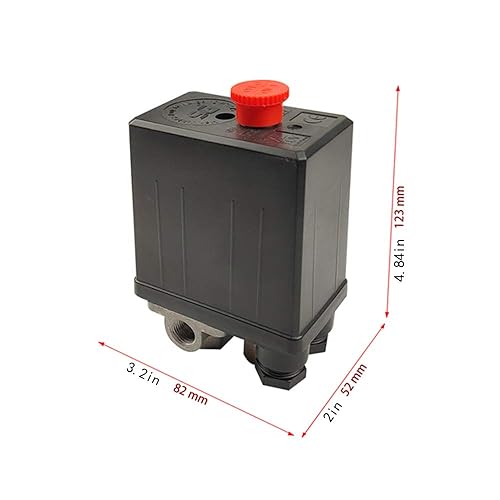 Miniatura 2 de Válvula de Control de Interruptor de Presión del Compresor de Aire Central Pneumatic, 4 Vías 90-120 PSI, 110V-240V Voltaje Amplio, Pieza de Repuesto