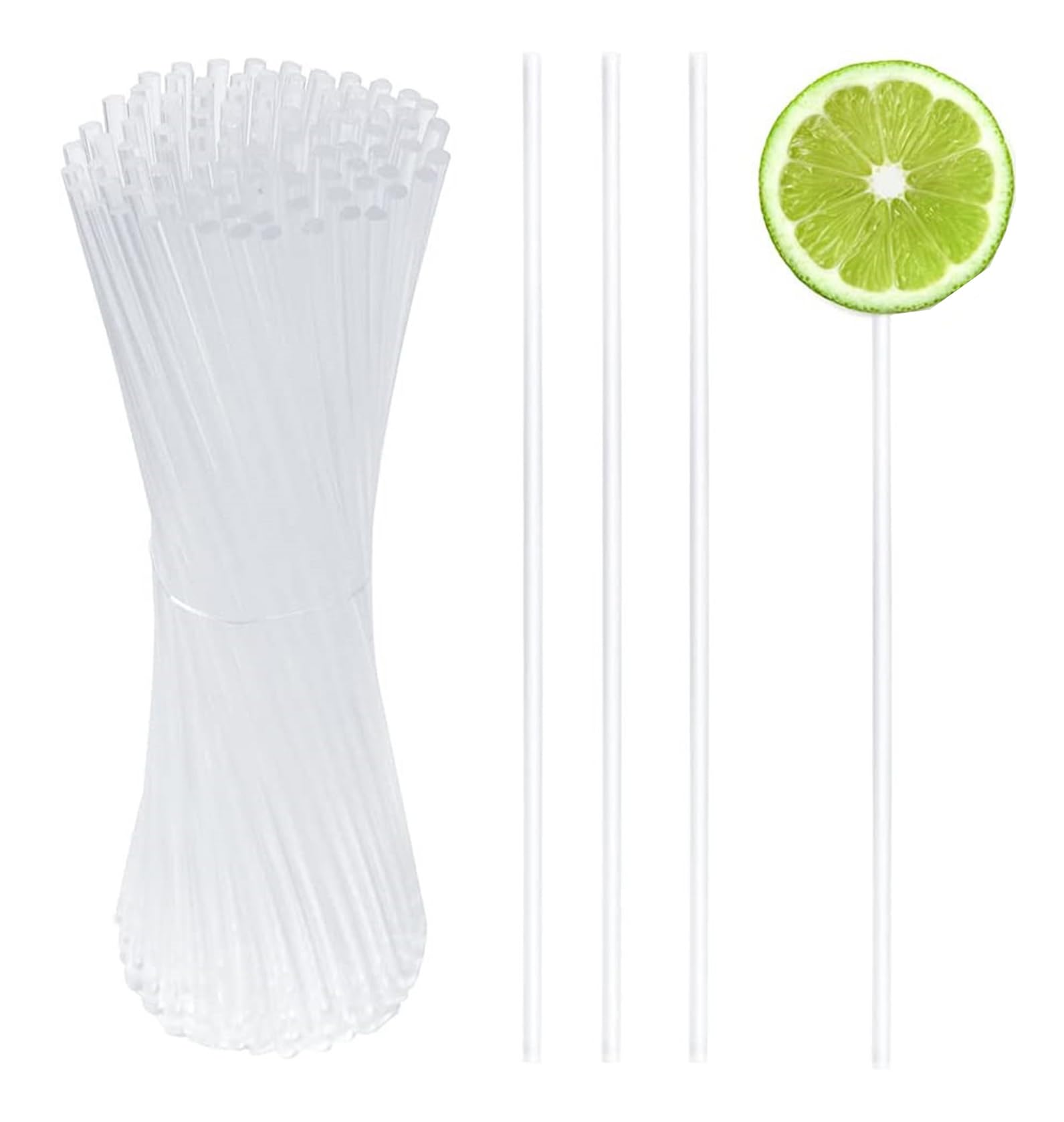 Acrylic Lollipop Sticks for Cake Pops and Candies, 100 Pieces 10 cm Clear Crystal Rods, Reusable Swizzle Sticks for Making Chocolates Cookies, Transparent