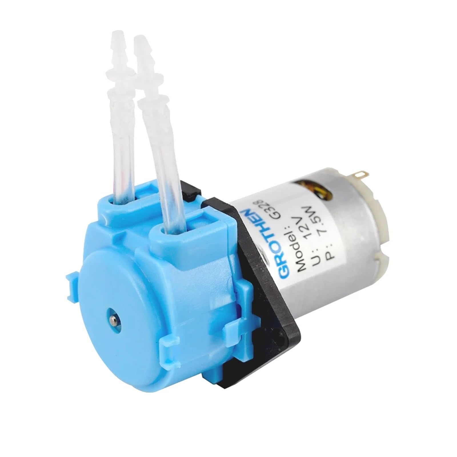 Pompe doseuse péristaltique 12V avec Tube moteur for eau analytique de laboratoire d'aquarium(Yellow,12V)