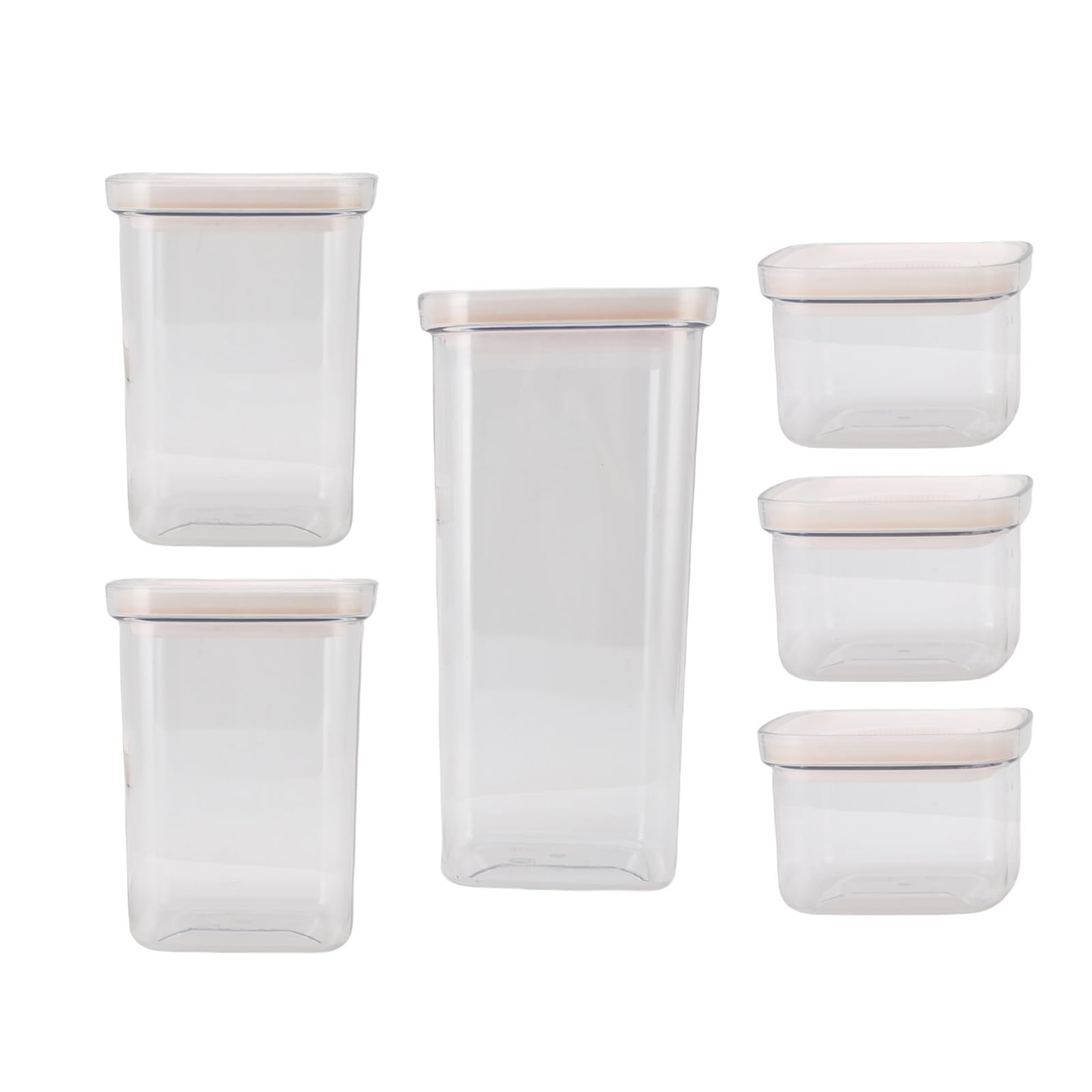 Müsli-Aufbewahrungsbehälter mit Drehbarer Öffnung, Wiederverwendbare, Versiegelte Getreidebox für Nüsse und Trockenfrüchte, 6er-Pack (6 Packungen 2000 ml x 1 + 1300 ml x 2 + 600 3)
