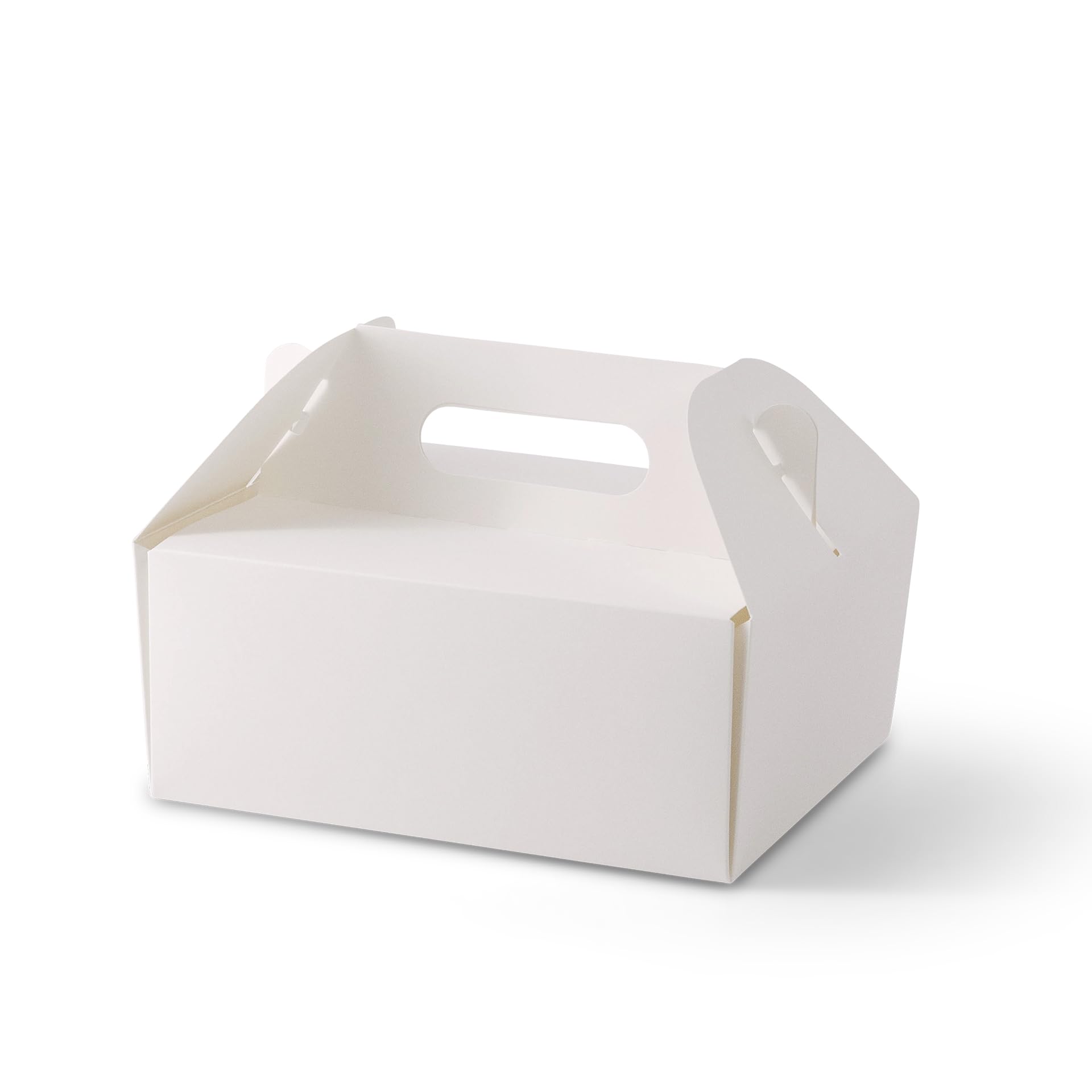 BIOZOYG Scatola per Trasporto Torte 150 pezzi 21 x 16 x 9 cm Cartone Kraft Bianco - Scatola per Torte Rettangolare Pieghevole Riciclabile - Scatola Regalo Cartone per Dolci con Manico per Matrimonio