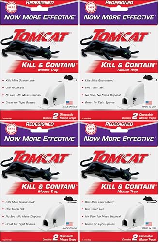 Image of Tomcat Kill & Contain Mouse Trap,Never See a Dead Rodent Again,2 Traps,(Pack of 4)