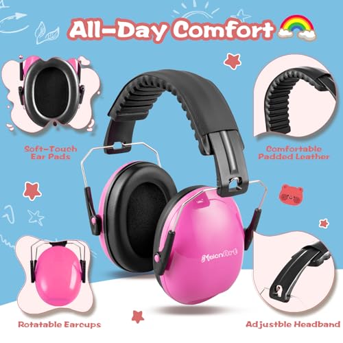 Melonart LE0653 Kids Ear Protection Earmuffs Safety Hearing Protection Headphones Noise Reduction thumb #2