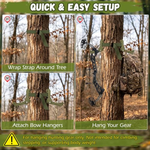 Image of Saddle Hunting Bow Hanger Kit, Tree Bow Hangers with Gear Strap
