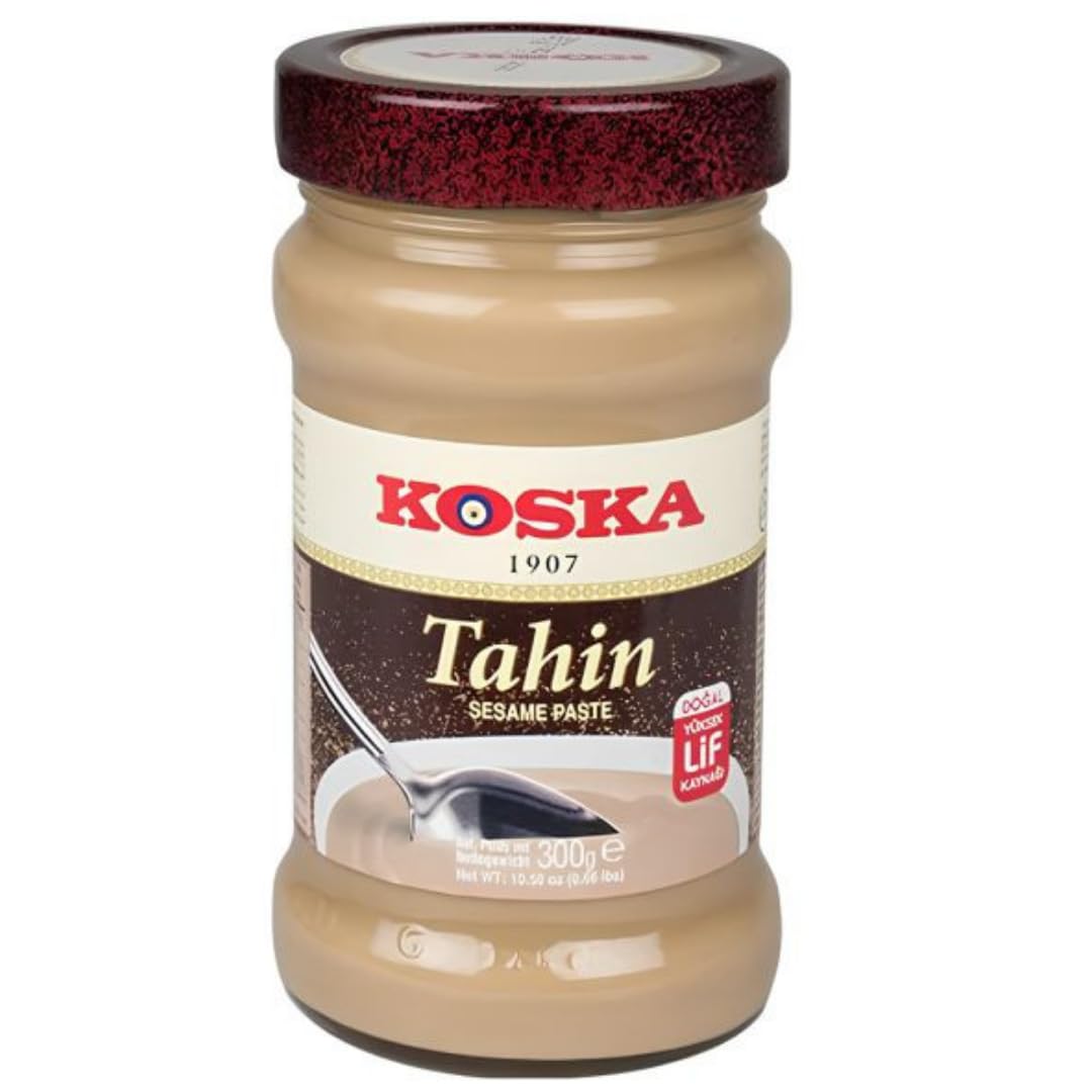 By Pufai Grocery, Koska Tahini Pâte de sésame traditionnelle turque Dessert Kadayif Pâte de chocolat Kadaifi Dubaï Pâte de chocolat Tahin Aromatique, spécialité orientale arabe typique 300 g x 5