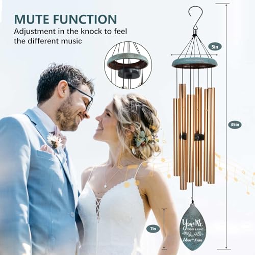 Image of ASTARIN Wedding Gifts Wind Chime, Personalized Names & Date Wind Chimes Gifts for Couple 2026, Wedding Gift for Newlywed Bride Groom Husband Wife, Engagement Gift Valentine's Day
