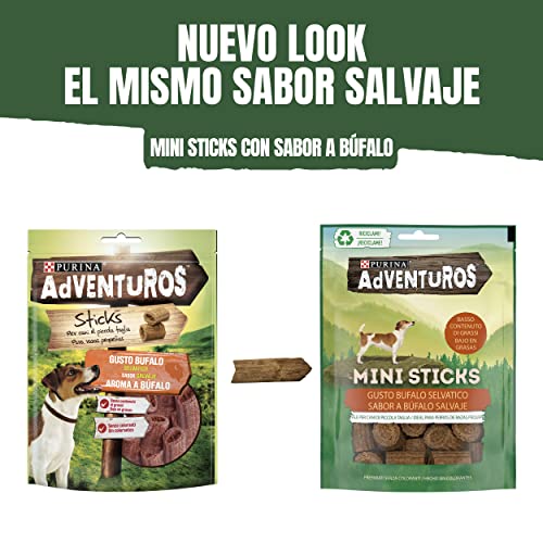 Purina Adventuros Snack Hund Mini Stick mit Büffelgeschmack, 6 Beutel à 90 g