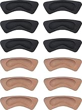 Mahemata 6 Pairs Heel Cushion Pads Heel Shoe Grips Liner Self-Adhesive Shoe Insoles Foot Care Protector (Brown and Black)