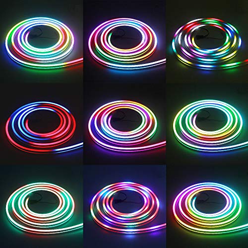 Image of ALITOVE Addressable LED Strip Neon Light WS2811 Dream Color Rainbow Programmable Digital LED Pixels Lights 6.6ft 216 LEDs for DIY LED Neon Letters Bar Signs Art Wall 12V DC, No Power and Controller