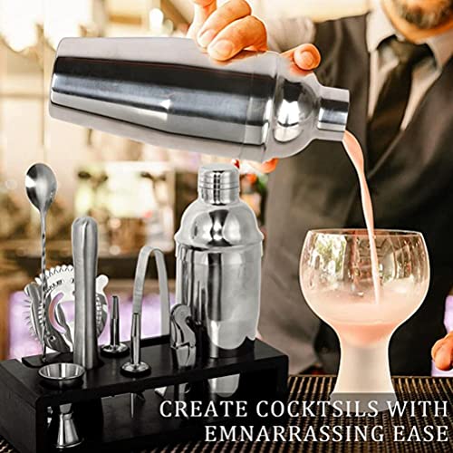 Hahepo Cocktail Shaker Set 17 stuks roestvrij staal Home Bar Tool Set Boston Shaker met zwarte acryl standaard shaker… - Image 8