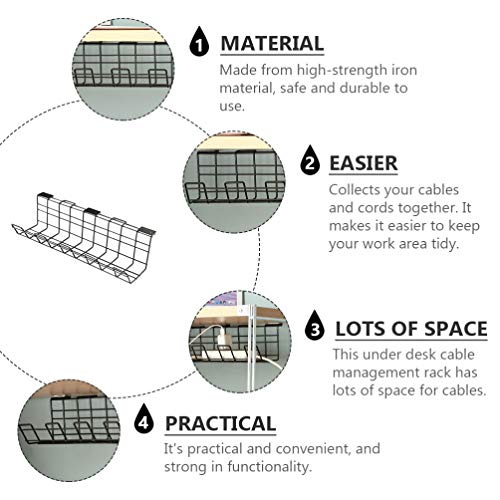 UPKOCH Sob a Mesa Bandeja de Gerenciamento de Cabos Cabo De Fio De Metal Cesta De Rack de Armazename