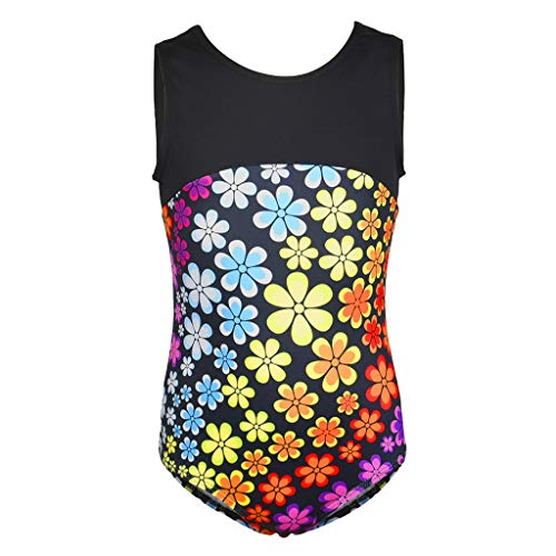 DYNWAVE Macacão Infantil Meninas Crianças Dança Ginástica Collant Sem Mangas Brilhante Bodysuit Top