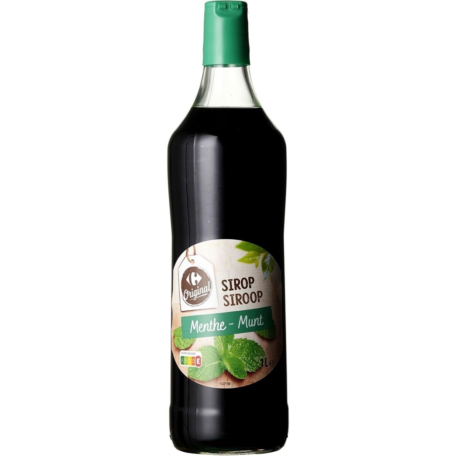 CARREFOUR ORIGINAL Sirop de Menthe 1L, Bouteille en Verre, Goût Intense et Rafraîchissant, Idéal pour Boissons et Desserts - Lot de 4